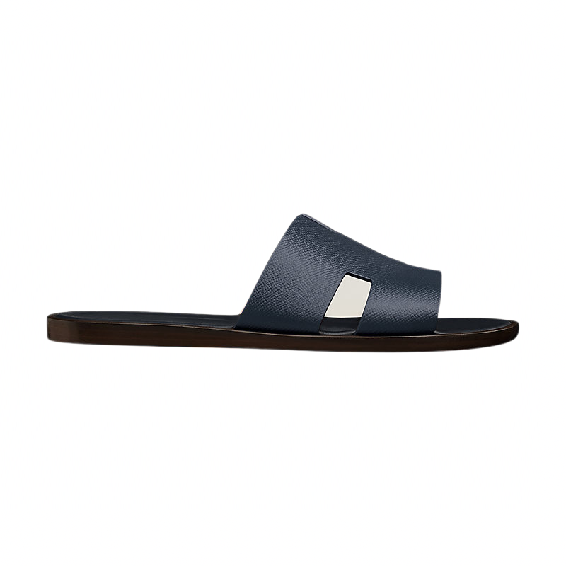 Hermes Izmir Sandal Marine Brown Epsom Leather