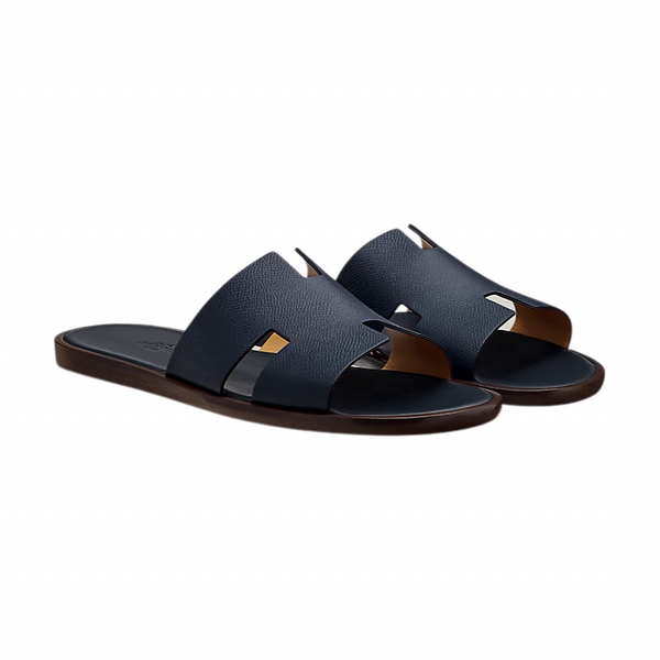 Hermes Izmir Sandal Marine Brown Epsom Leather
