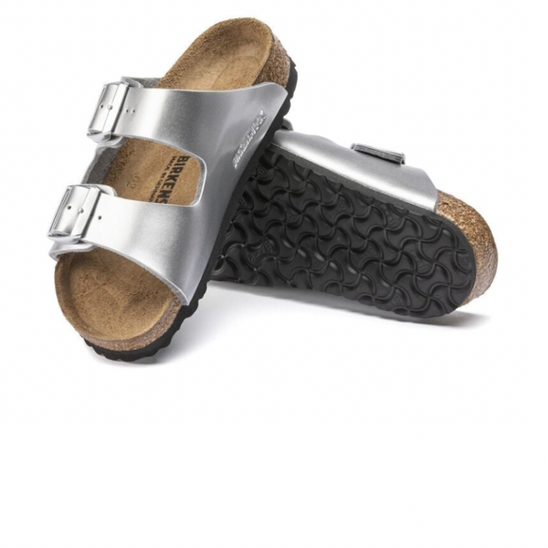 BIRKENSTOCK ARIZONA BIRKO-FLOR -ELECTRIC METALLIC SILVER