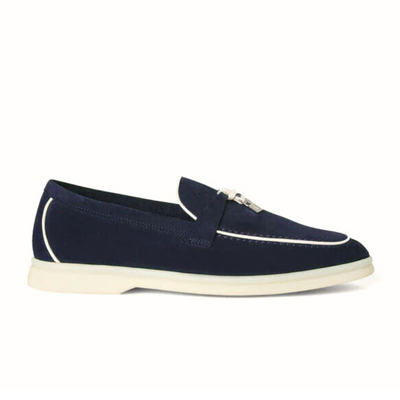 Loro piana Summer Charms Walk Loafer Suede Navy Blue