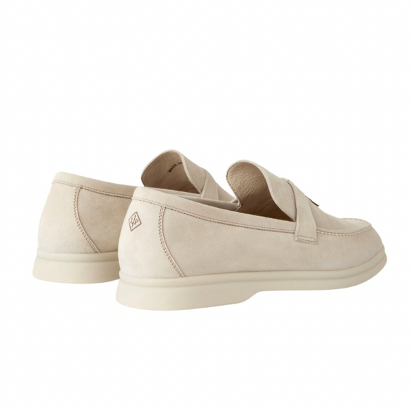 Loro piana Beige Suede Summer Walk Slip on Loafers