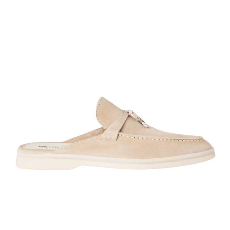 Loro piana Beige Suede Summer Walk Slip on Loafers