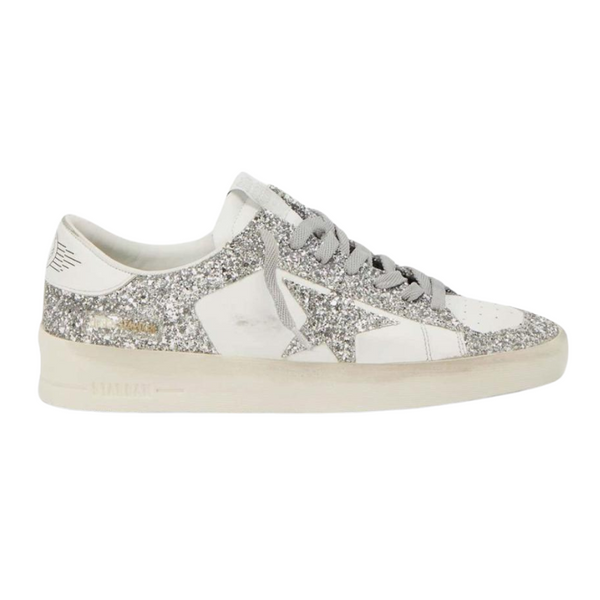 Golden Goose Baskets Stardan Cuir – Blanc Glitter
