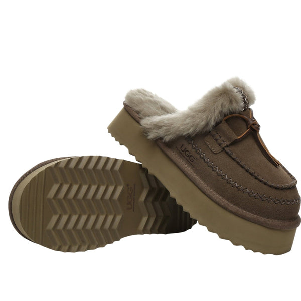 UGG Santana Stitch Platform Scuffs Slippers